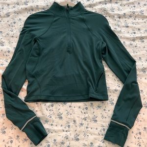 lululemon it’s rulu run cropped half zip *ribbed